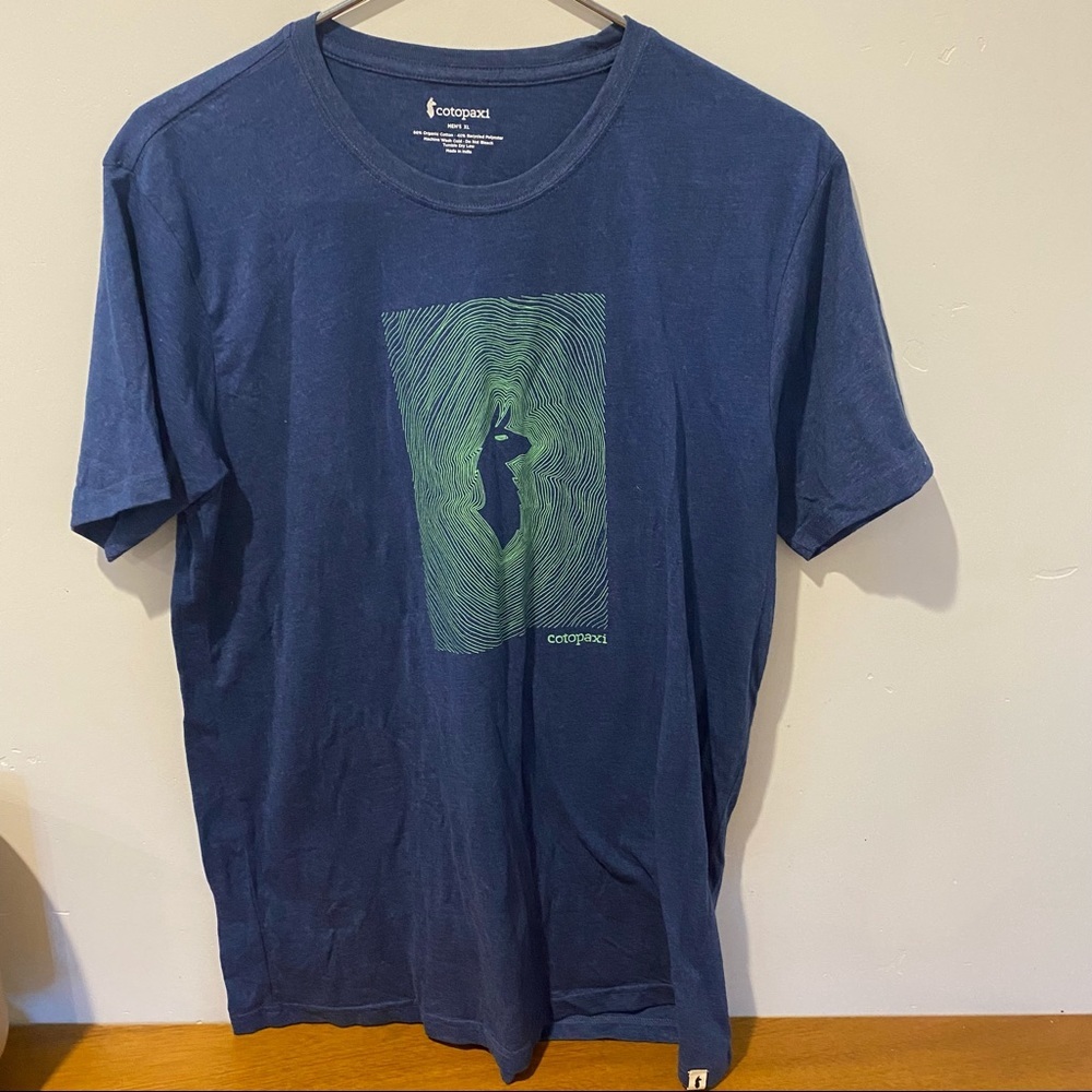 Cotopaxi navy mens lama logo T shirt XL